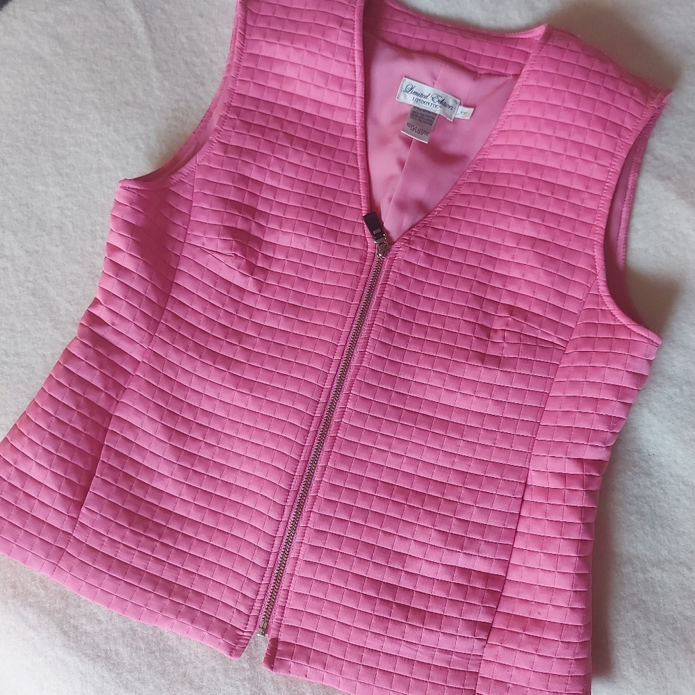 London Fog bubble gum pink quilted vest